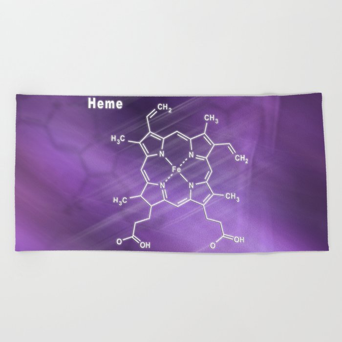 Heme molecule Structural chemical formula Beach Towel