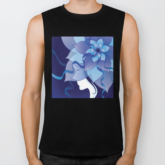 The Lady in Blue Biker Tank