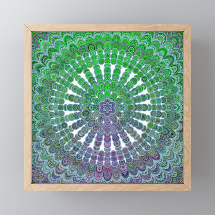 Spring Mandala Wheel Framed Mini Art Print