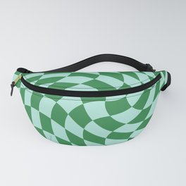 Blue and green warped check retro pattern Fanny Pack | Checkers, Checkerboard, Checkered, Seventies, Grid, Sixties, Digital, Warp, Checks, Cool 