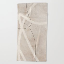Abstract Lines Beige No2 Beach Towel