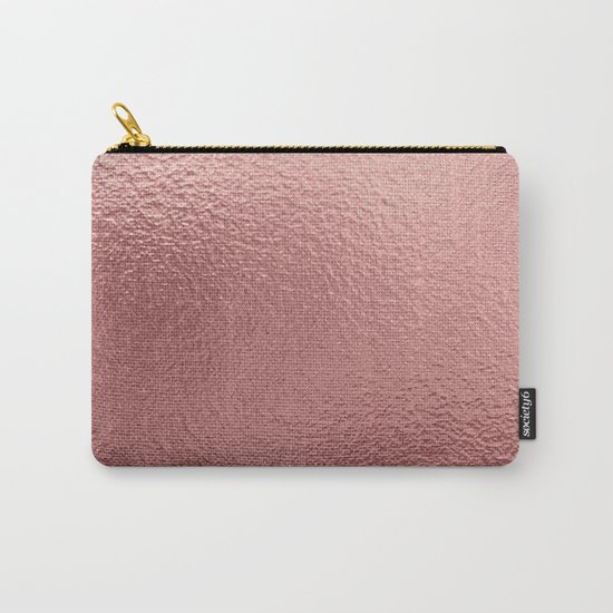 Rose quartz- pink metal foil backround Carry-All Pouch