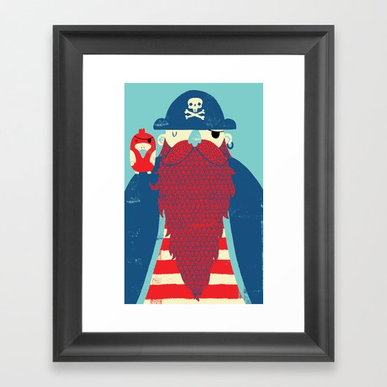 Old Captain Redbeard Framed Art Print
