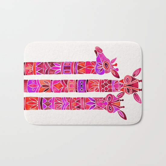 Giraffes – Magenta Ombré Bath Mat