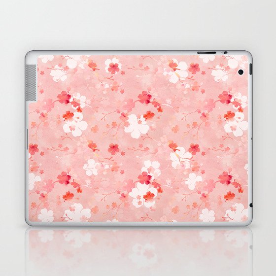 Peach pink Chinese cherry blossom Laptop & iPad Skin