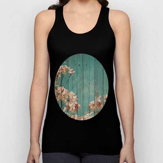 Sweet Flowers on Wood 02 Unisex Tank Top