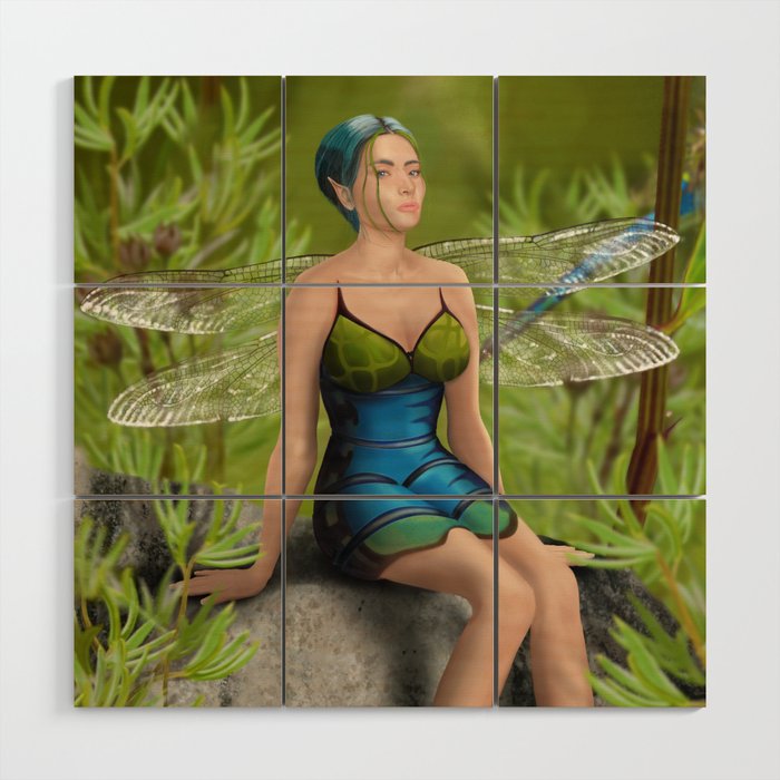 Dragonfly Fairy Wood Wall Art