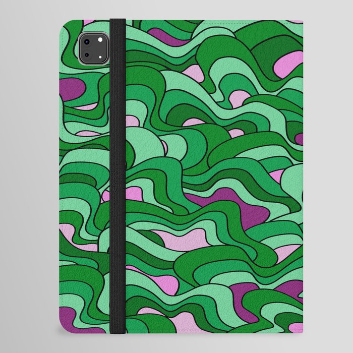 Abstract pattern - green, purple and pink. iPad Folio Case