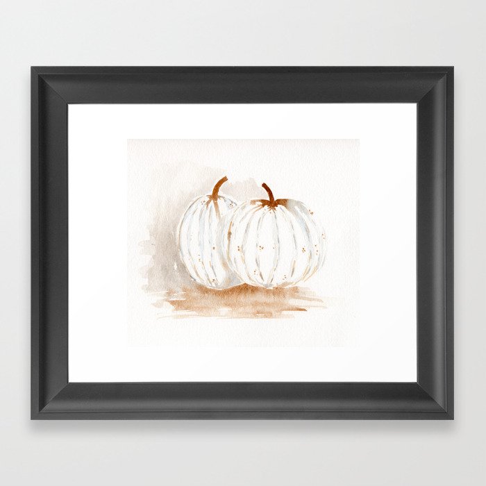 White Pumpkins Framed Art Print