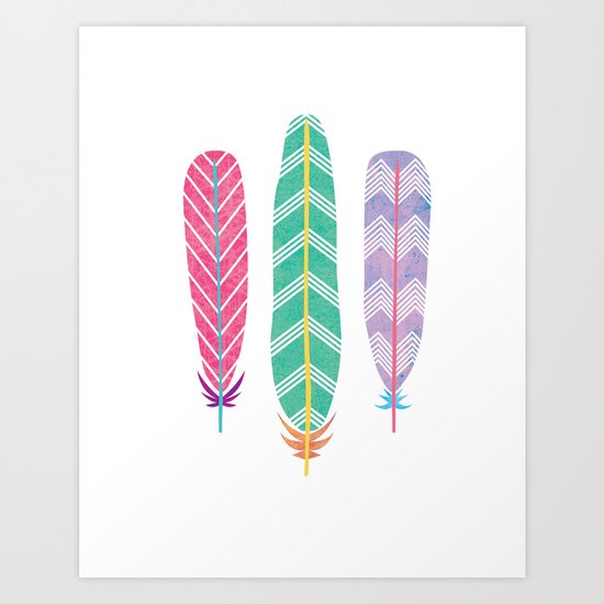 Feather Collage Art Print