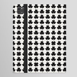Clovers I Black & White Botanical Pattern iPad Folio Case