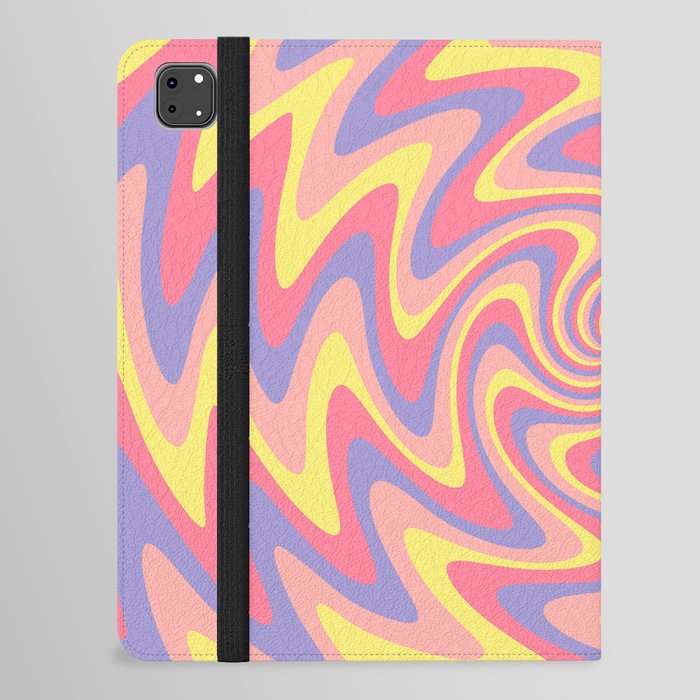 Abstract Retro swirl Pink pastel iPad Folio Case