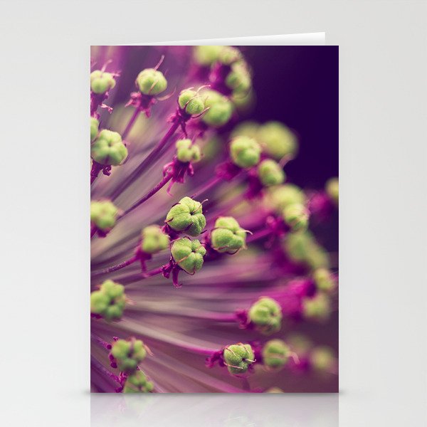 Purple and Lime Green Stationery Cards