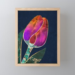 Metallic Magenta and Turquoise Tulip Framed Mini Art Print