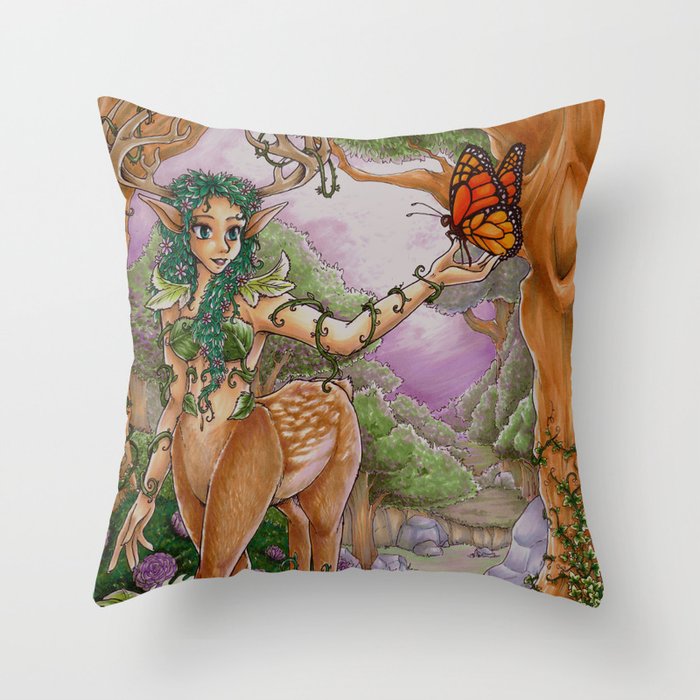 Guardian of the Forest Throw Pillow