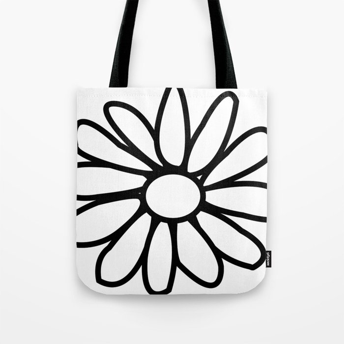 Simple Imperfect Daisy Flower Outline Tote Bag