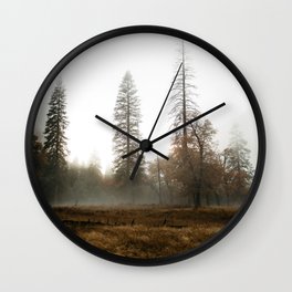 Fog in the Valley Wall Clock | Mystical, Rain, Forest, Film, Johnmuir, Valley, Nature, Foggy, Photo, California 
