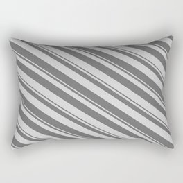 [ Thumbnail: Dim Gray & Light Gray Colored Lines Pattern Rectangular Pillow ]