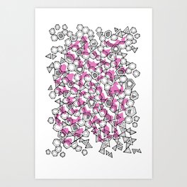 Oddgon and Angular Cluster in Pink Art Print