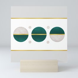 Sacramento . Green . Marble . Circle . Pattern I Mini Art Print