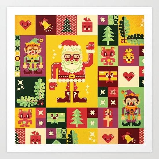 Christmas Geometric Pattern No. 1 Art Print