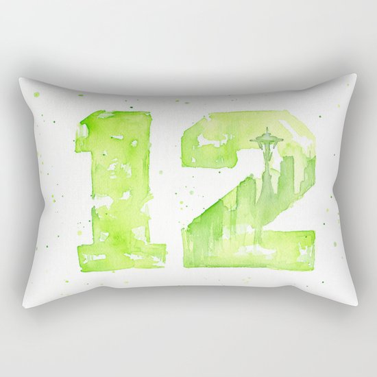 12th Man Seattle Art Rectangular Pillow