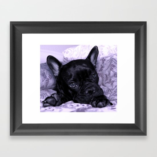 Purple Frenchie Framed Art Print