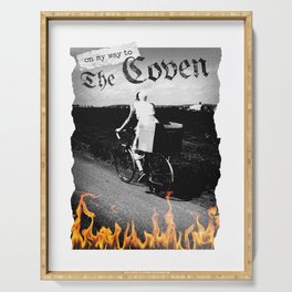 Coven collage flames Serving Tray