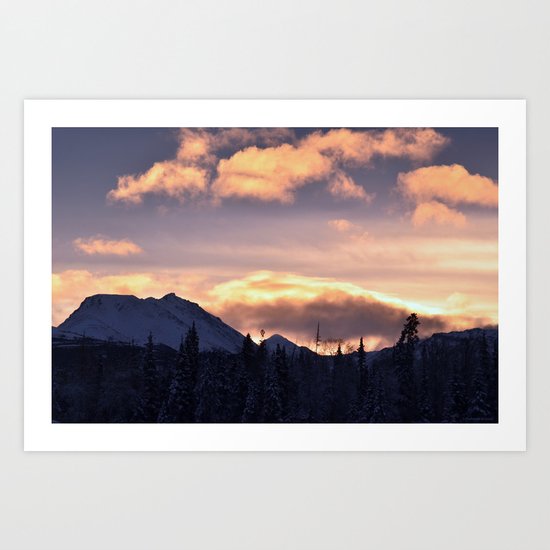 Flat Top Sunrise Serenity Rose Art Print