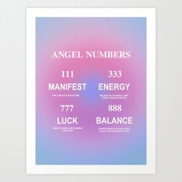 angel numbers Art Print