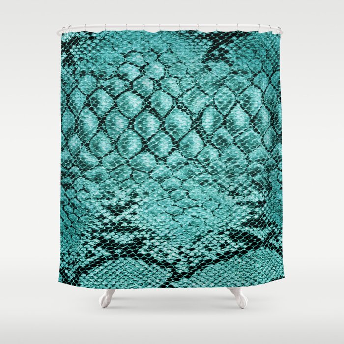Turquoise Snake Shower Curtain