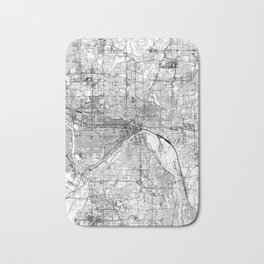 Saint Paul White Map Bath Mat | Abstract, Graphicdesign, Saintpaul, Vector, Mapart, Digital, Minnesota, City, Map, White 