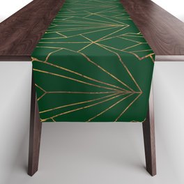 Art Deco in Emerald Green - Large Scale Table Runner