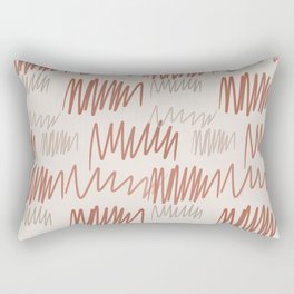 Scribbled Impatience 3 | Neutral Colors Pattern Rectangular Pillow