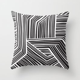 Endless Modern Geometric Black and White Throw Pillow