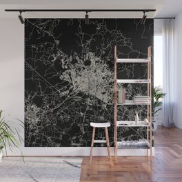 Léon, France - Black and White City Map - Aesthetic Wall Mural