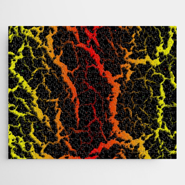 Cracked Space Lava - Yellow/Red Jigsaw Puzzle