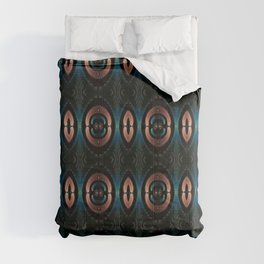 Teal Elegance Geometric Digital Art Comforter