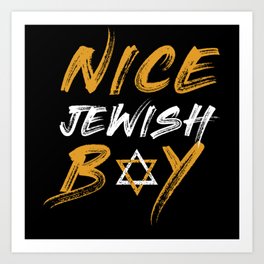 Nice Jewish Boy Jew Menorah Happy Hanukkah Art Print