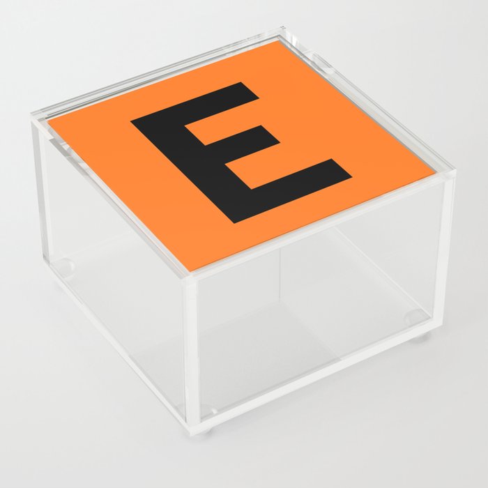 Letter E (Black & Orange) Acrylic Box