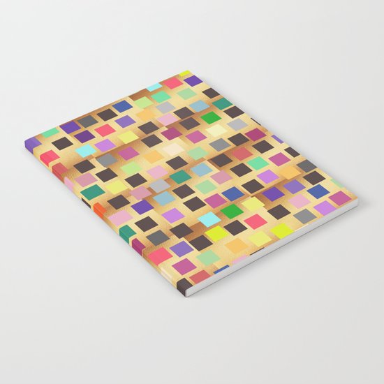 Squares On Gold Notebook