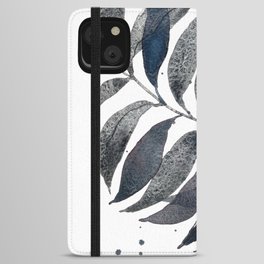 Textured Watercolor Palm Leaf iPhone Wallet Case