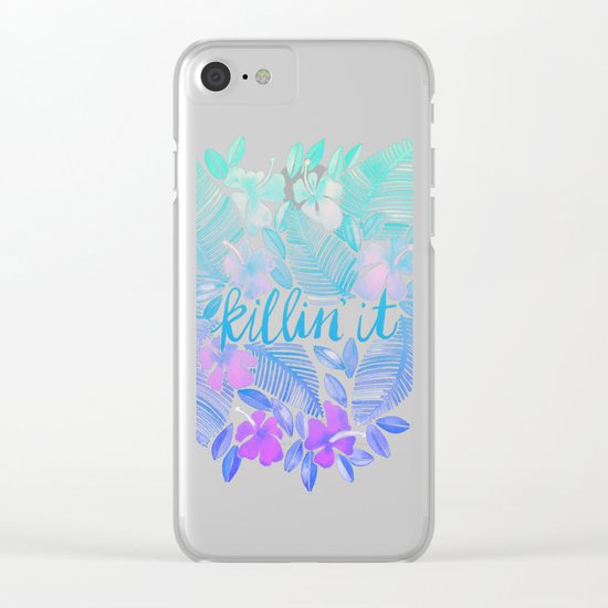 Killin' It – Turquoise + Lavender Ombré Clear iPhone Case