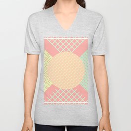 Geometric V Neck T Shirt