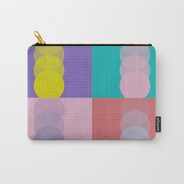 Grid retro color shapes patchwork 3 Carry-All Pouch