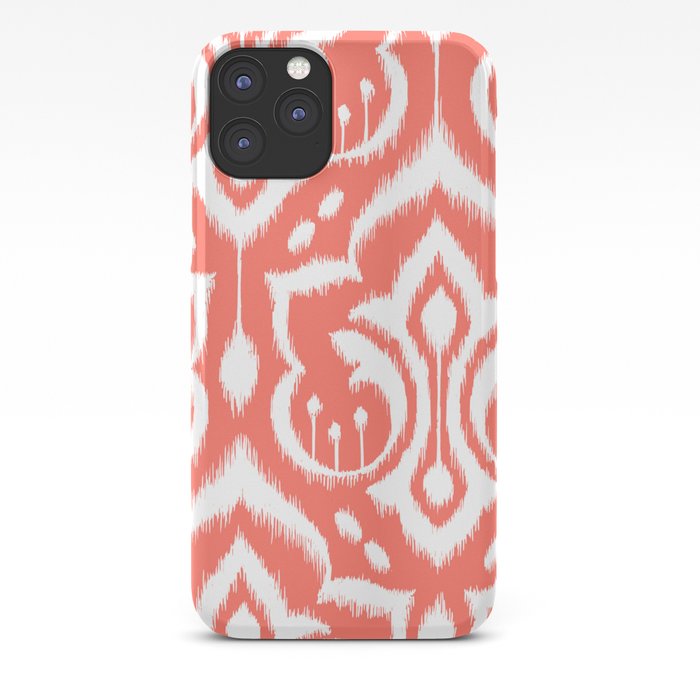 Ikat Damask Coral iPhone Case