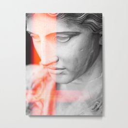Joan Metal Print | Stone, Red, Face, History, Neoclassical, Female, Statue, Strongwoman, Icon, Classic 