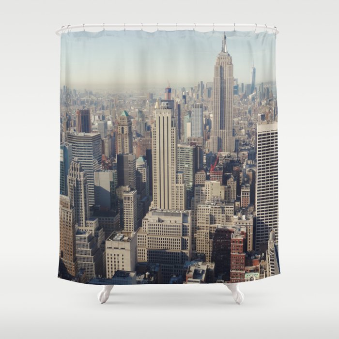 New York City / Aerial Shower Curtain