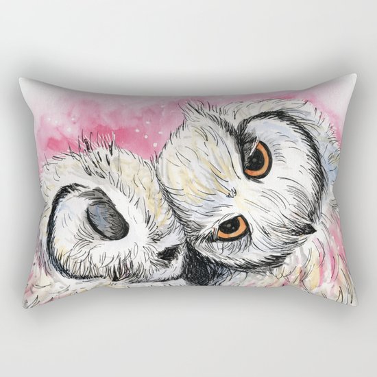 owl snuggles Rectangular Pillow