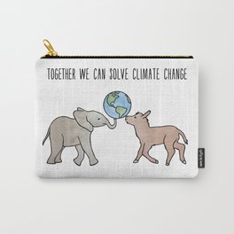 Together We Can Solve Climate Change Carry-All Pouch | Planet, Climatechange, Democrat, Earth, Political, Outline, Watercolor, Environmental, Republican, Cartoon 